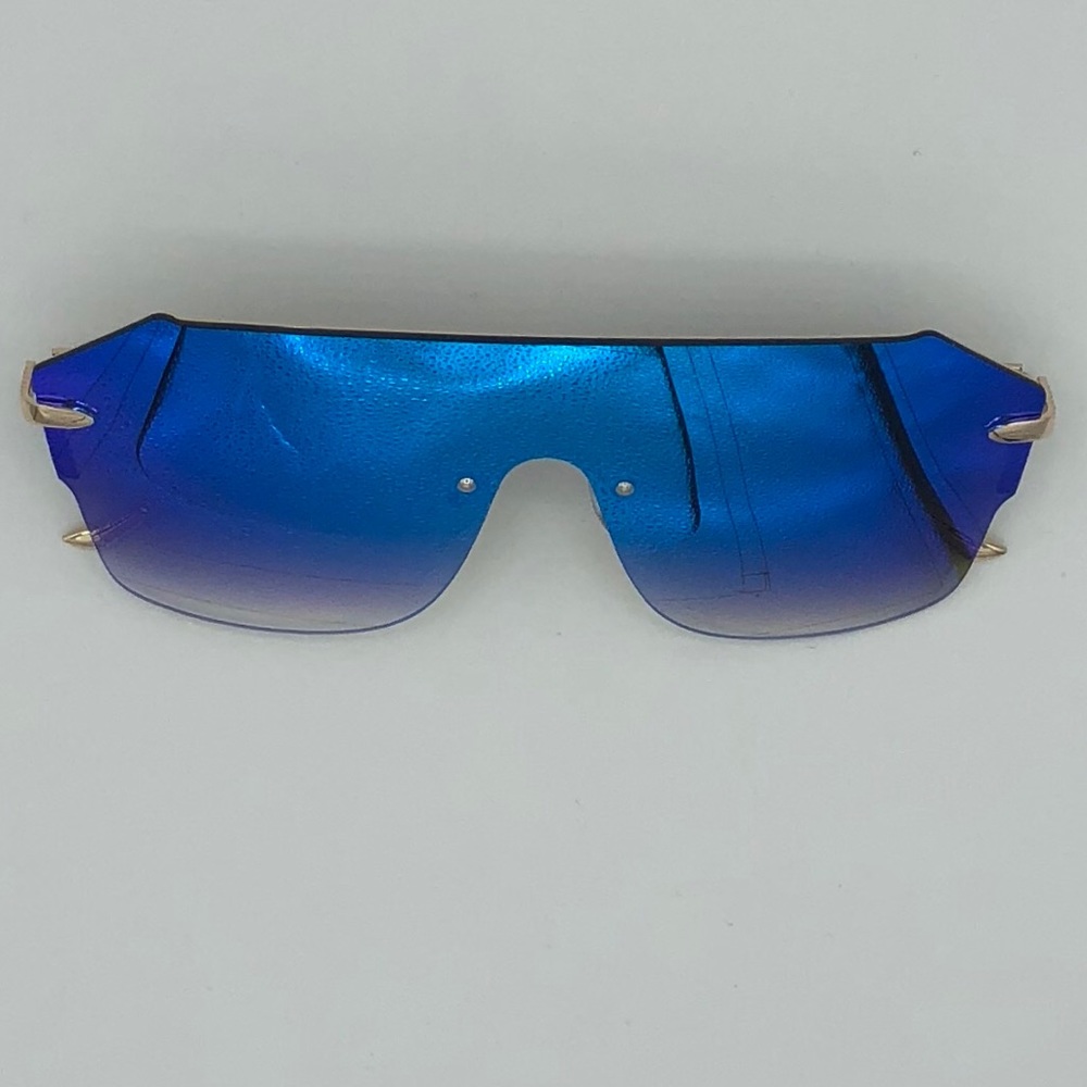 Blue Mirror Oversized Sunglasses